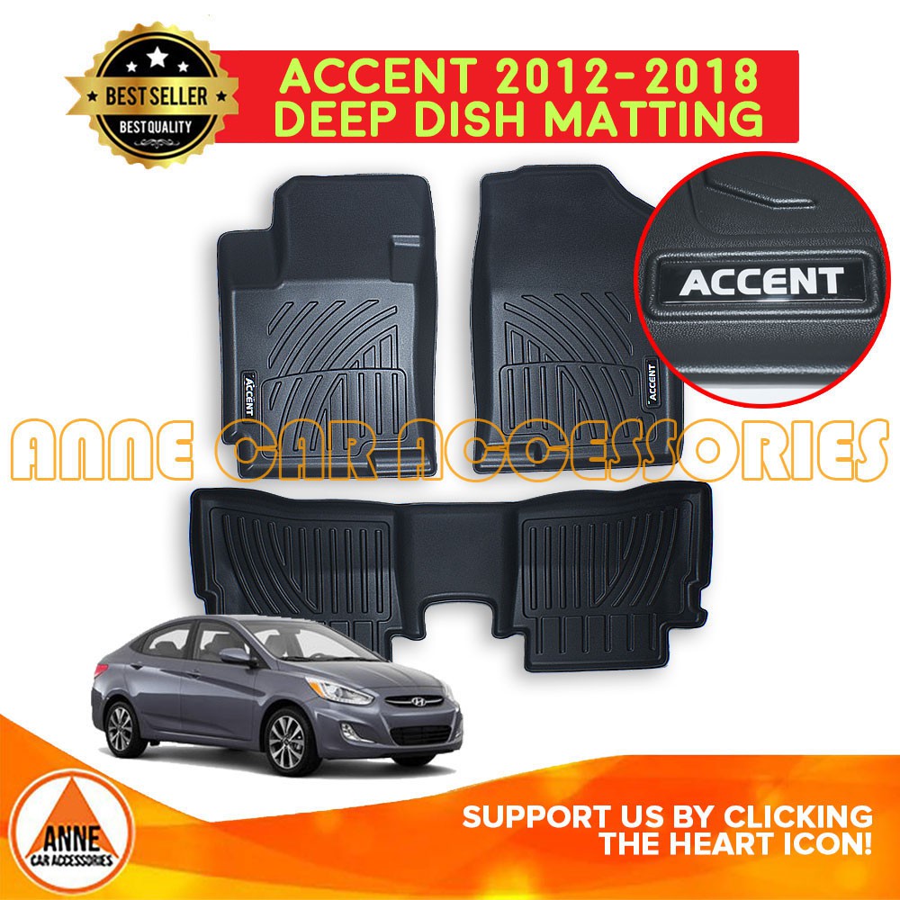 3D / 5D / TPE Hyundai Accent 2012 2018 Deep Dish Matting OEM Car
