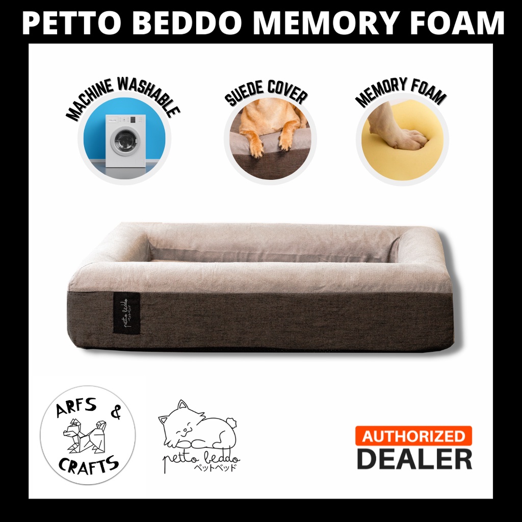 Petto Beddo Luxury Thick Memory Foam Dog Bolster Bed, High Density