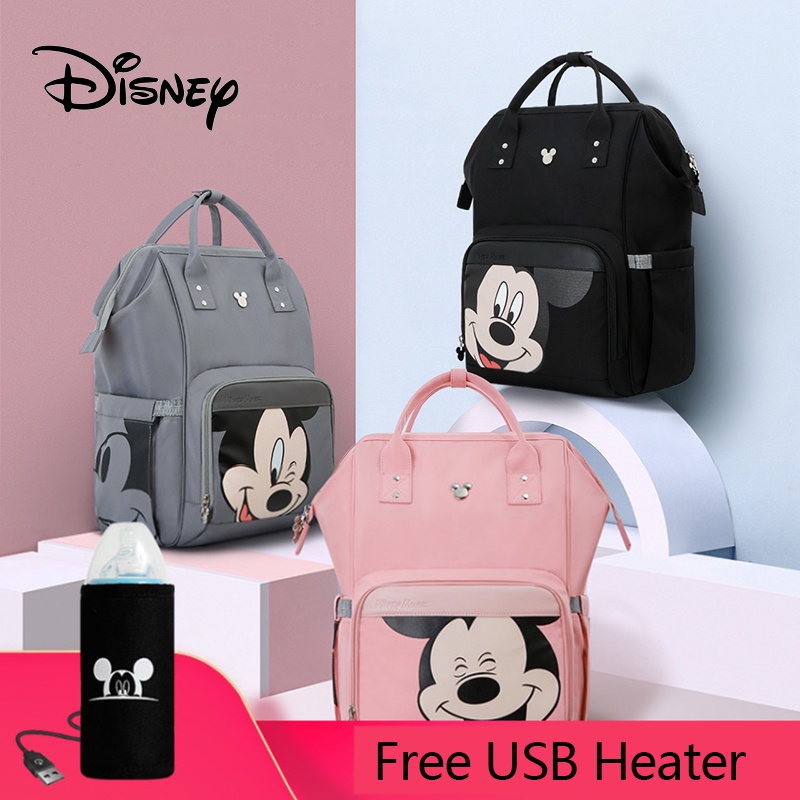 Disney Classic Mickey USB Diaper Bag Backpack Baby Bag For Mommy