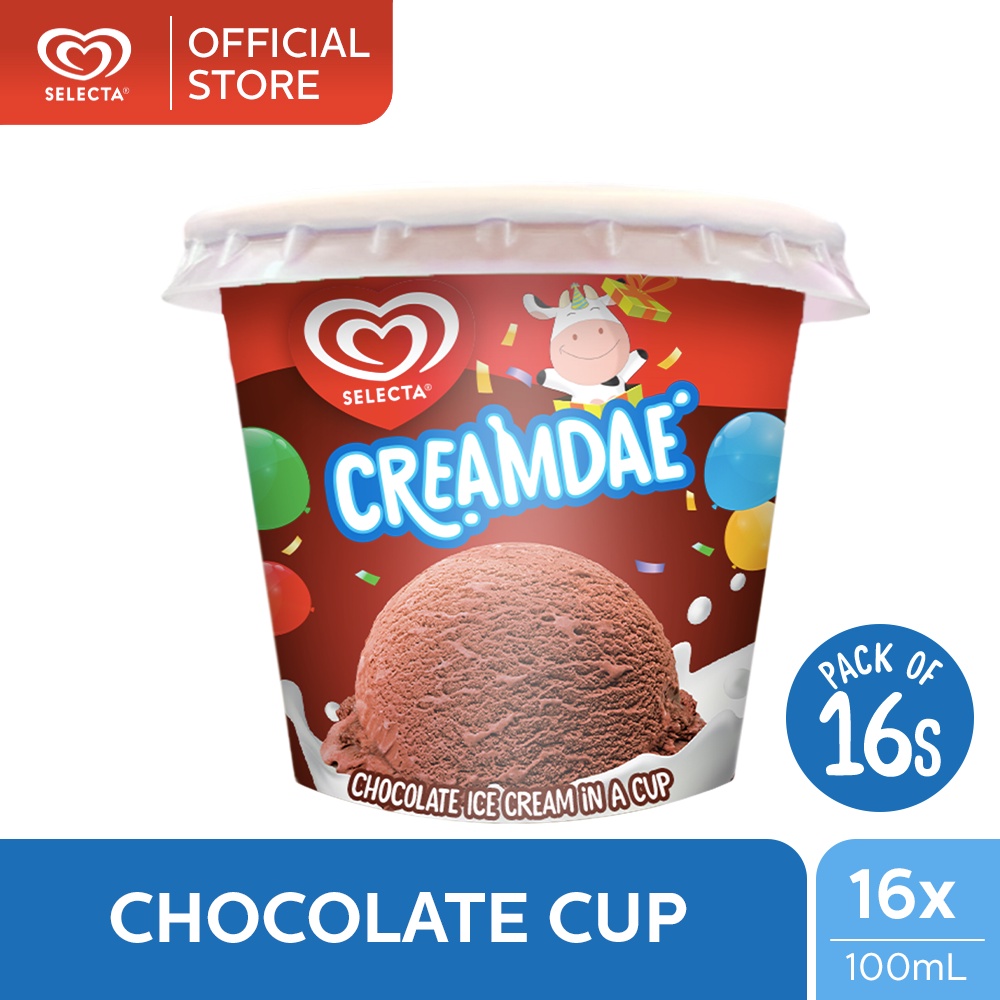 Selecta Creamdae Cups Choco Ice Cream 16x100mL Shopee Philippines