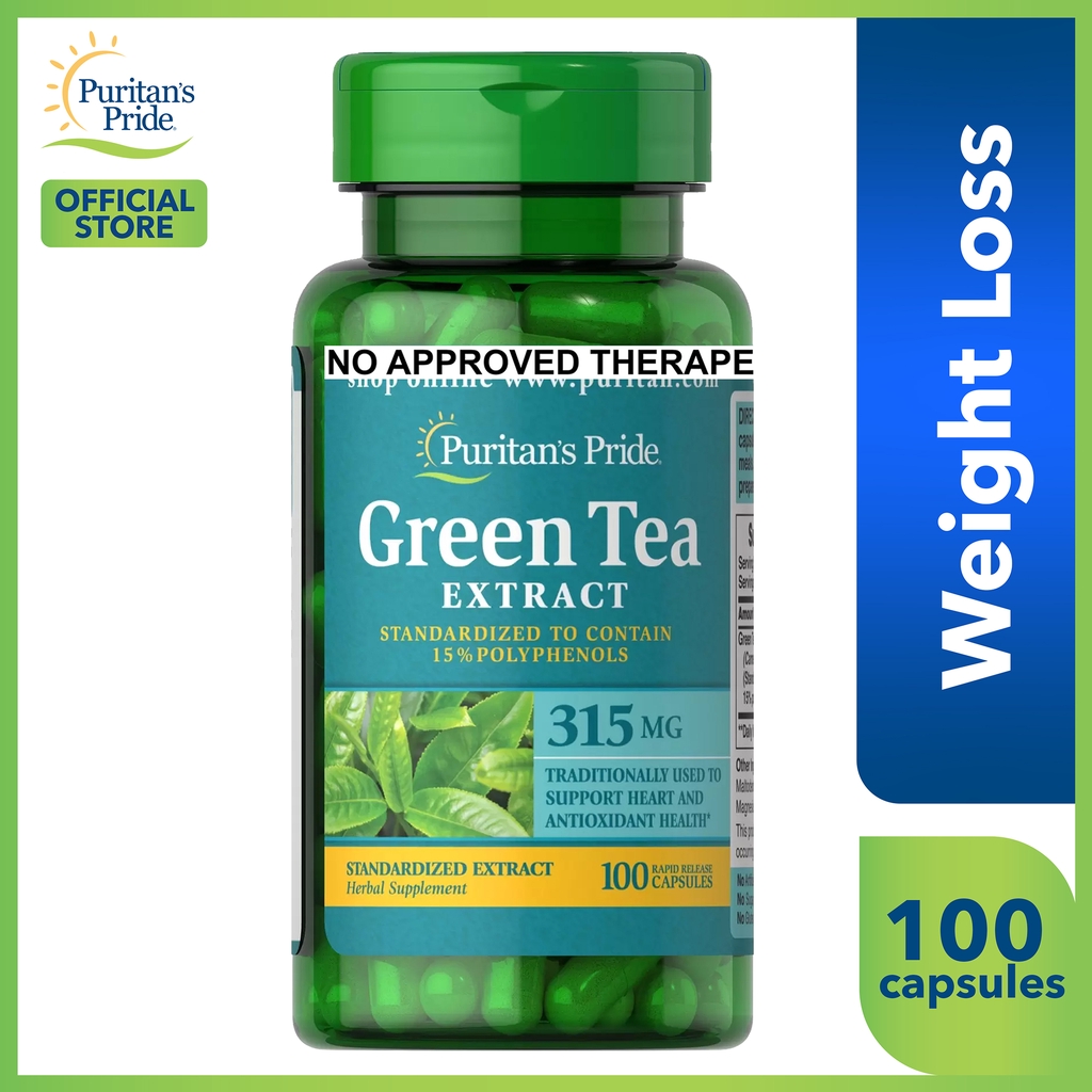 Puritan's Pride Green Tea Extract 315 mg 100 capsules Shopee Philippines