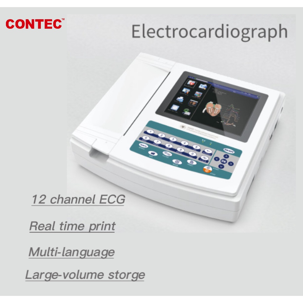Contec Digital 12lead 12channel Electrocardiograph ECG/EKG Machine