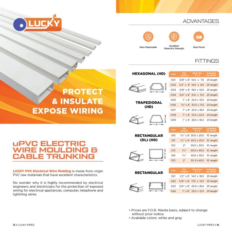 uPVC Electric Wire Moulding and Cable Trunking (cut 2x 1.22m) Shopee