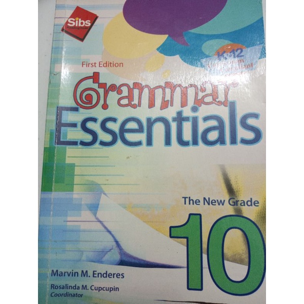 Grammar Essential 10 ( Grade 10 JH Textbook) Sibs Publishing) Shopee