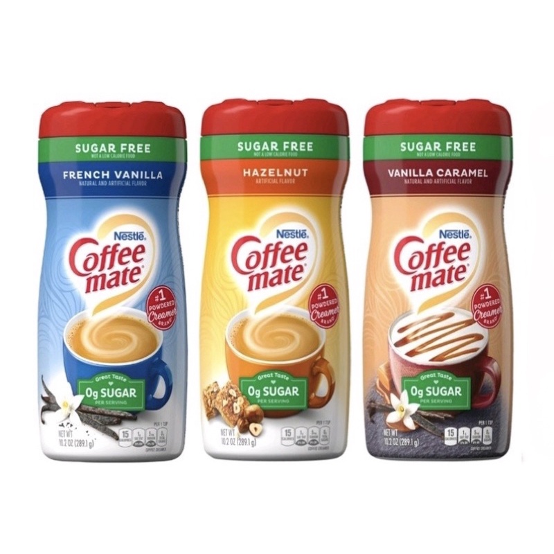 Nestle Coffee Mate SUGARFREE Creamers, French Vanilla, Hazelnut