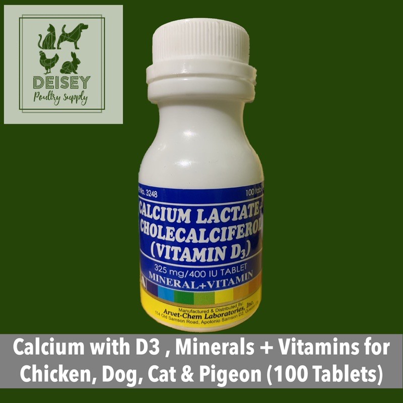 Arvet Calcium with Vitamin D3 for Dog, Cat, Chicken & Pigeon (100