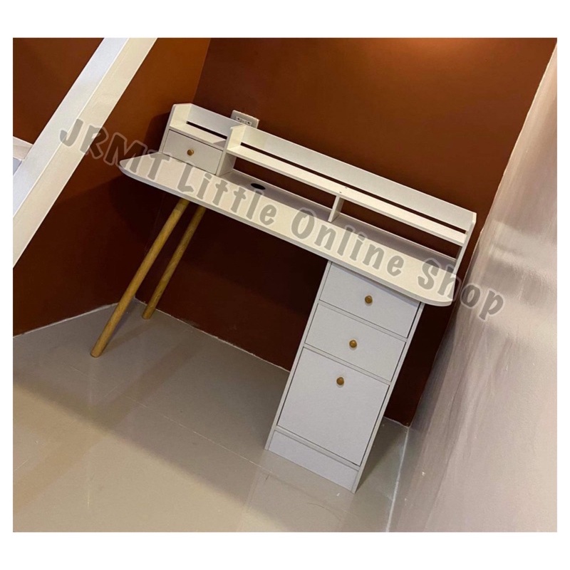 SCANDINAVIAN TABLE WITH TOP SHELVES Shopee Philippines