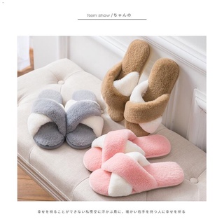 New Japanese style rabbit fur crossopen slippers for men