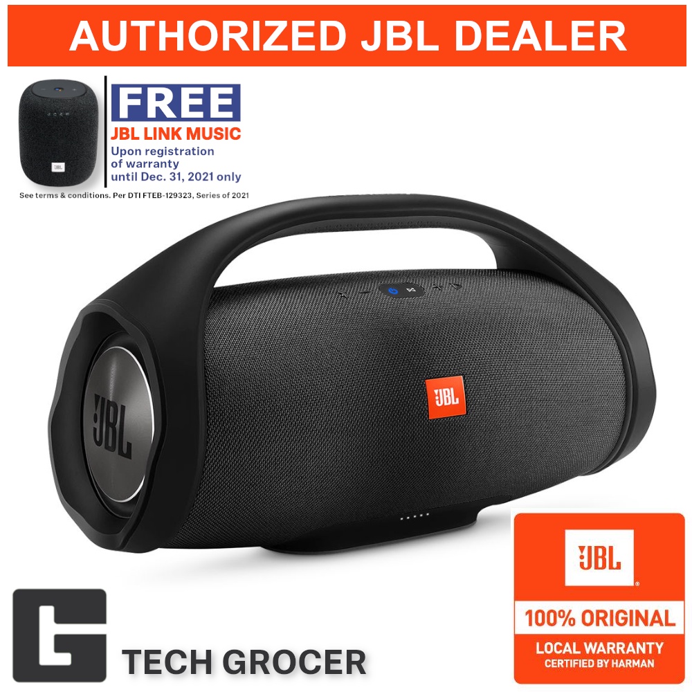 JBL BOOMBOX Waterproof Portable Bluetooth Speaker (Black) Shopee