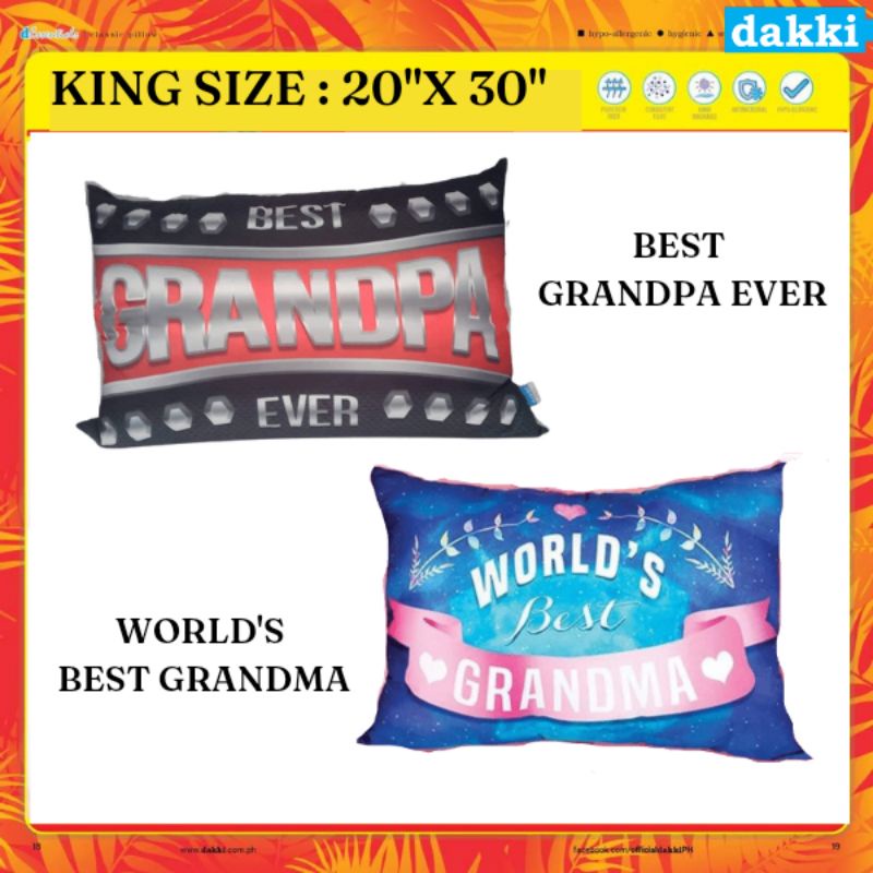 DAKKI King Size Pillow 20"x30" Best Grandpa and Grandma (Reg.Price 595
