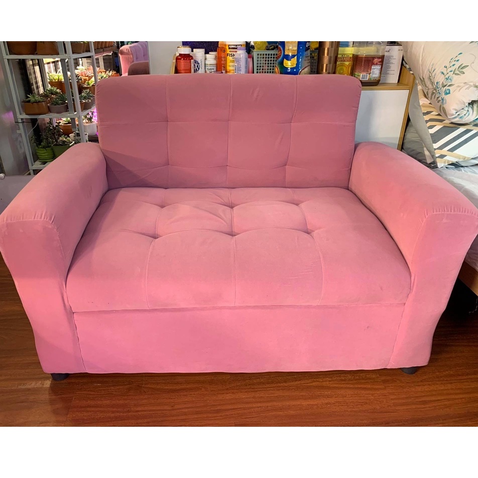 ERIKA LOVE SEAT PINK FABRIC 2 SEATER(FREE DELIVERY NCR ONLY) Shopee
