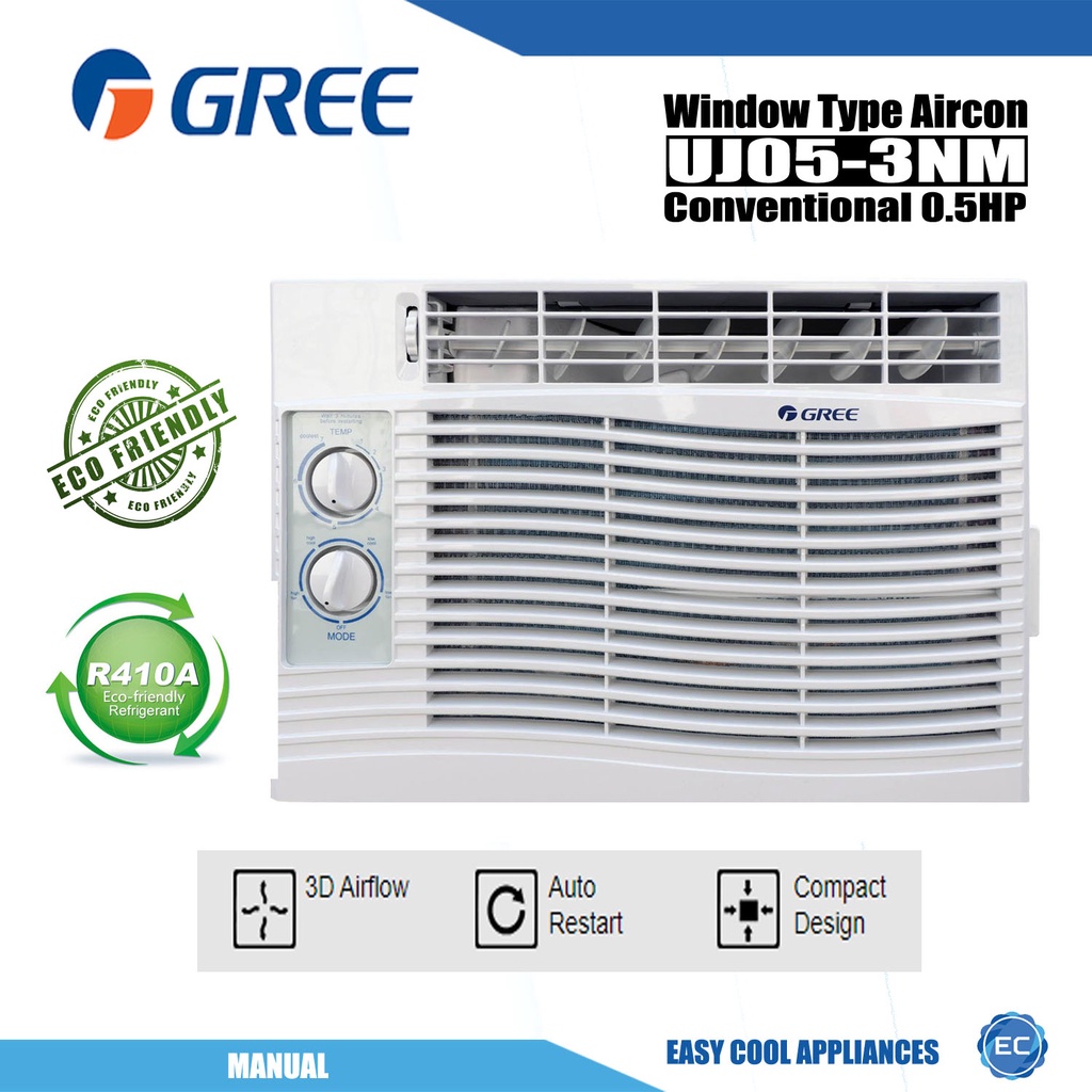 Gree 0.5HP Window Type AC Conventional (Manual) | Shopee Philippines