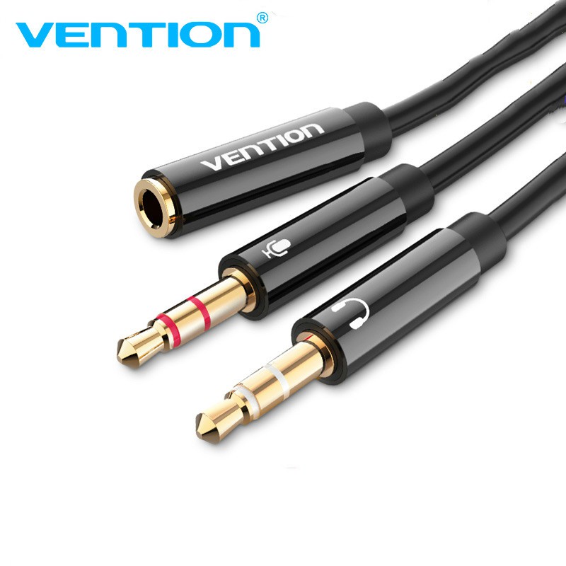 Vention Audio Cable Headphone Splitter Female To 2 Male 3.5mm Mic Y