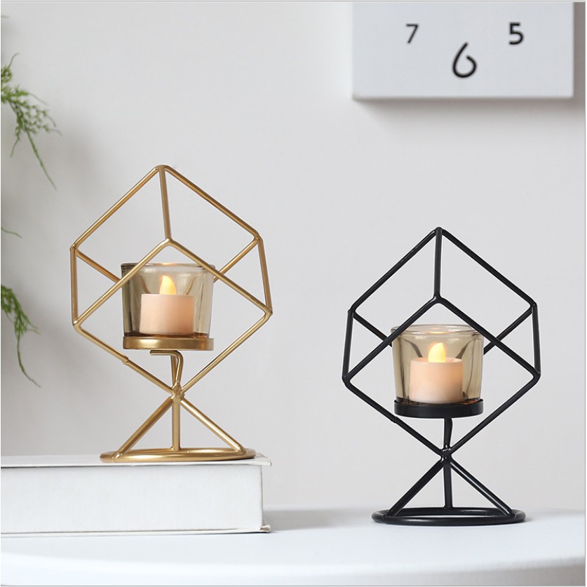 1Pc Candle Holder Simple Geometric Shape Decorative Candlestick Shopee Philippines