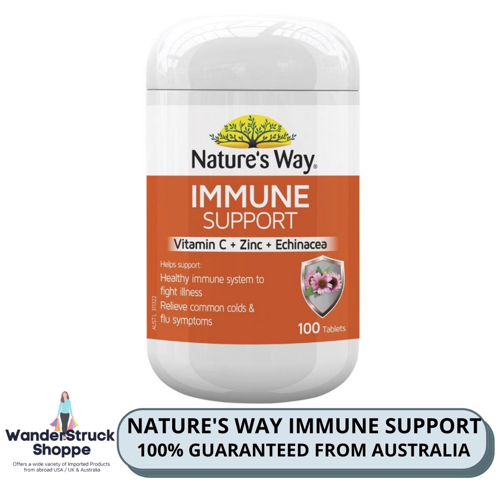 Nature's Way Immune Support Vitamin C + Zinc + Echinacea 100 Tablets