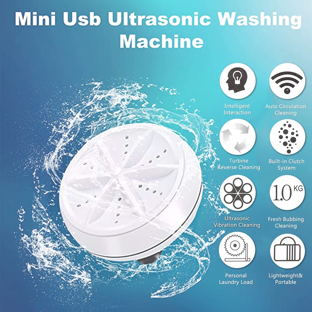 Mini Washing Machine Ultrasonic Turbo Washing Machine Portable Turbo