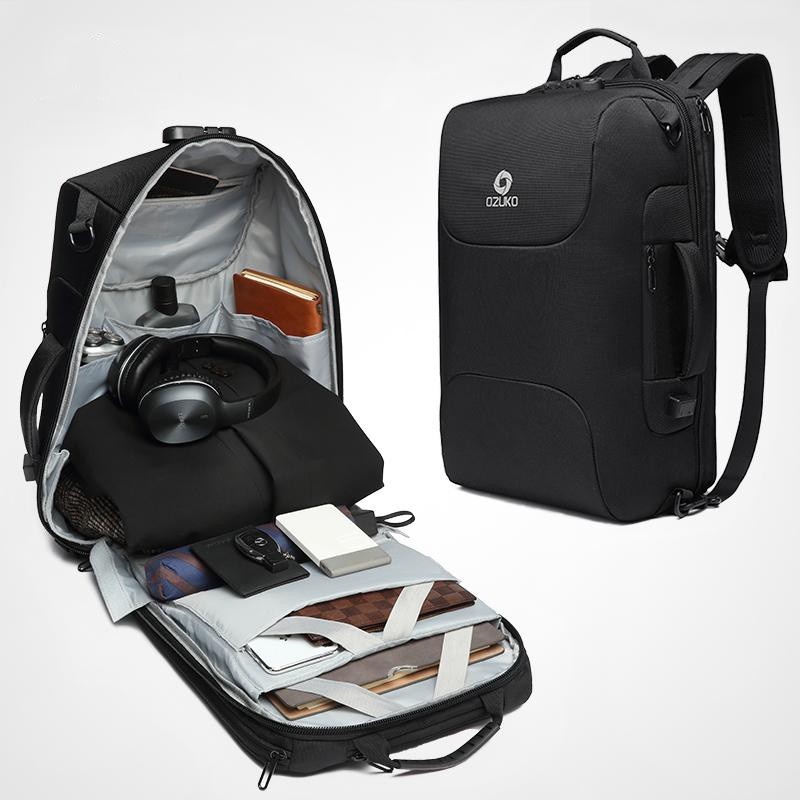 OZUKO Men bag Anti Theft TSA Lock Backpack 15.6" Laptop Bags Shopee