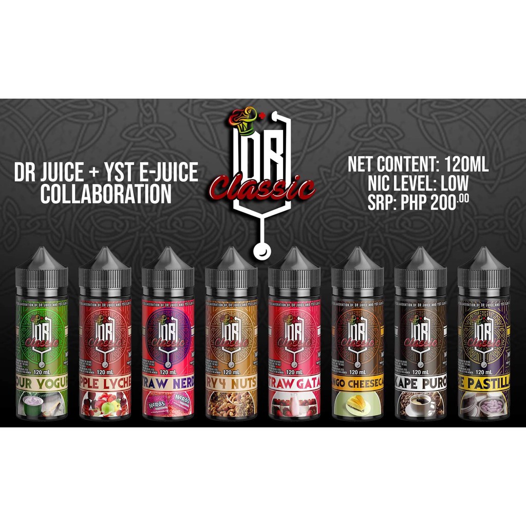 Dr Classic 120ml Vape Juice E Liquid Vaping Low Strength High VG Clouds Dr Juice Shopee