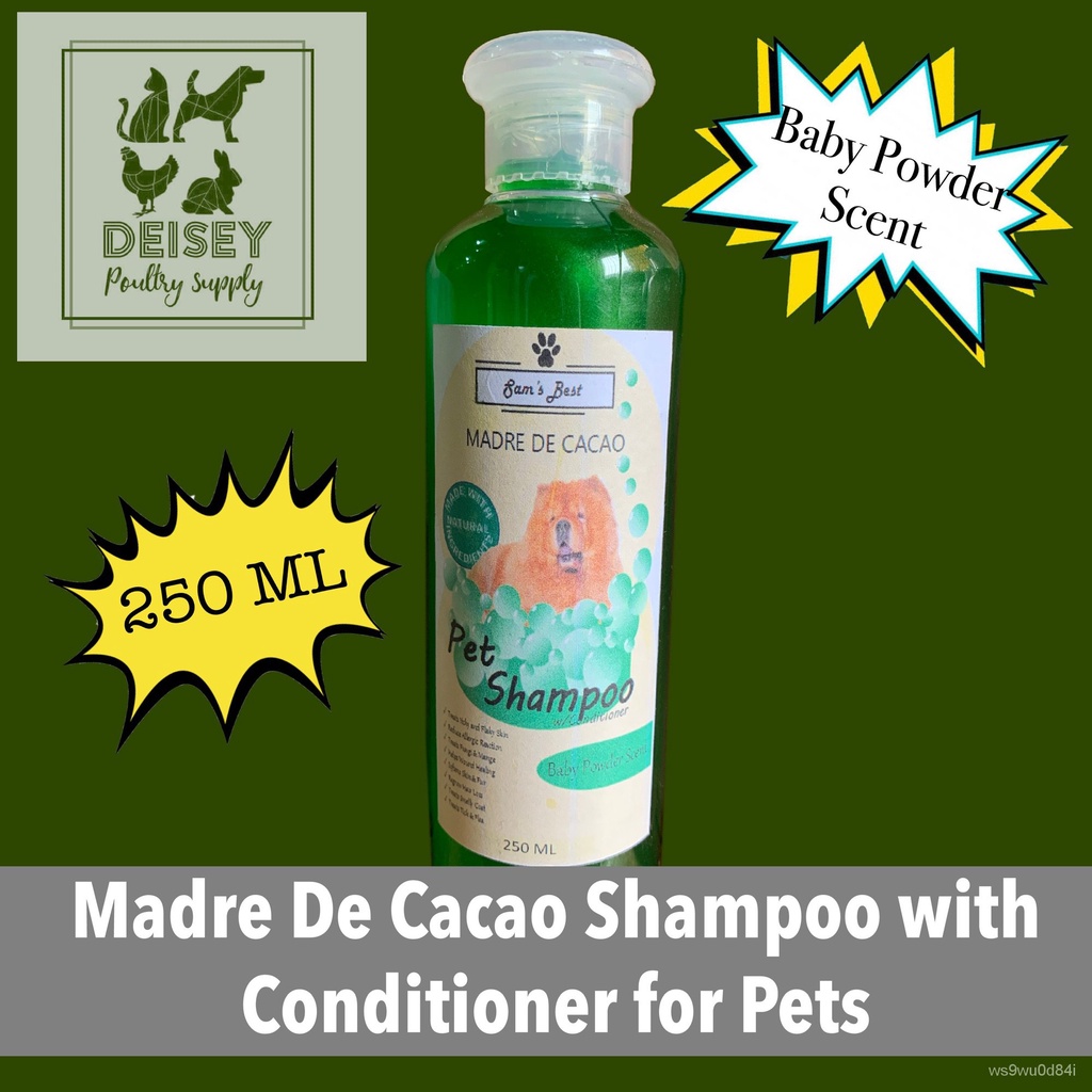 Madre De Cacao Pet Shampoo with Conditioner GREEN BABY POWDER SCENT (250ML) Shopee Philippines