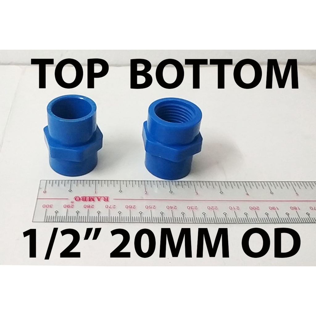 PVC FEMALE ADAPTOR 1/2" BLUE FOR CLEAN WATER ( 20MM OUTSIDE DIAMETER