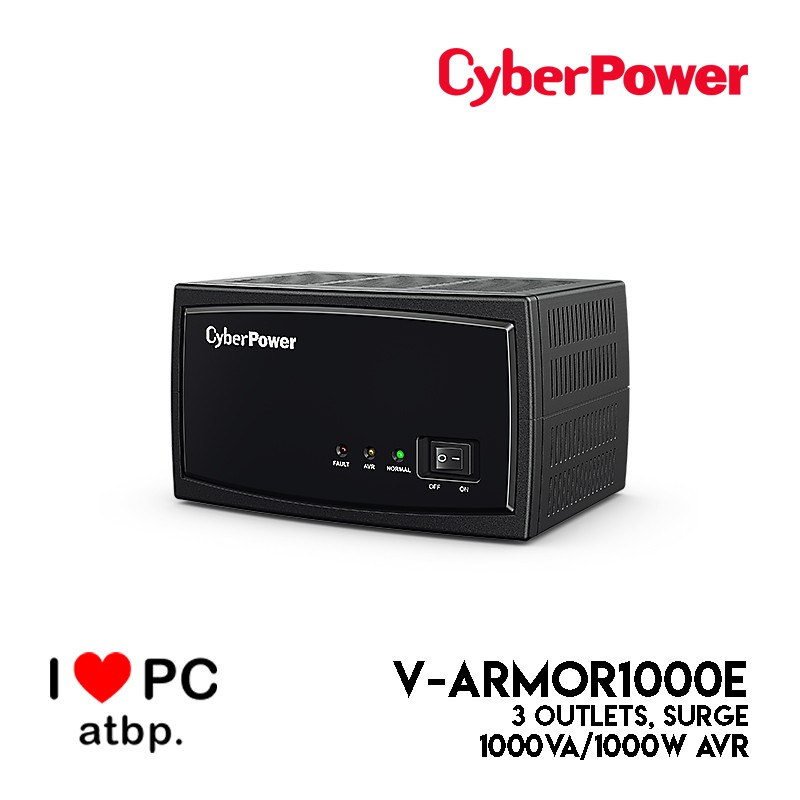 CyberPower AVR 1000VA/1000W (VArmor1000E, 3 Outlets, Surge) Shopee