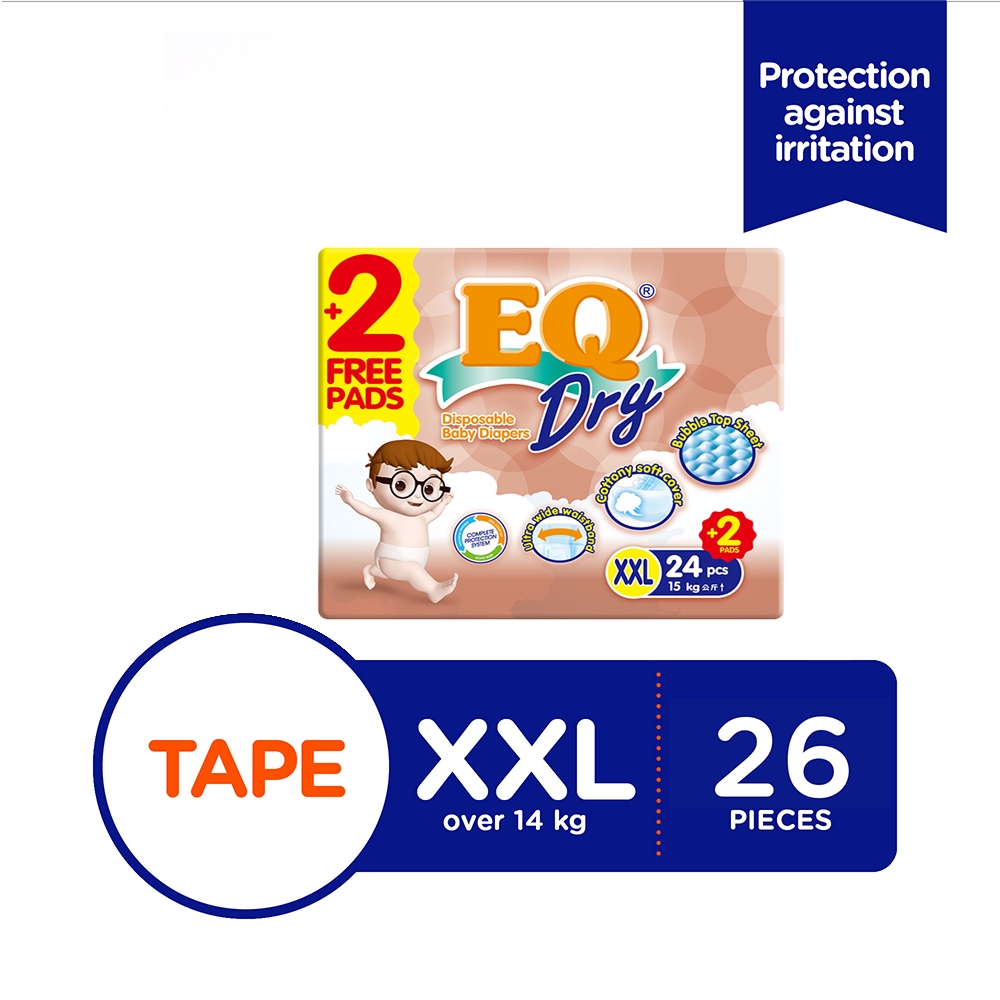 EQ Dry Econo Pack XXL 24's Tape Baby Diapers Shopee Philippines