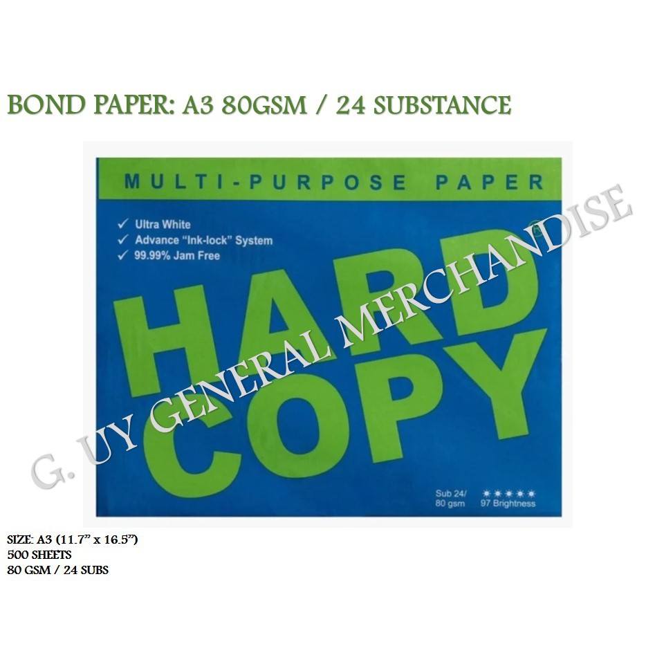 Hard Copy Bond Paper 80gsm A3 Shopee Philippines