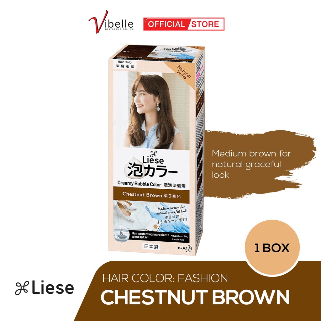 Liese Creamy Bubble Hair Color (Chestnut Brown) Shopee Philippines