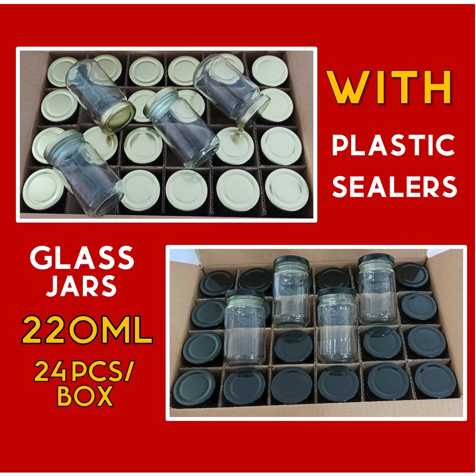 Glass Jars 8oz/220ml sold per box WITH PLASTIC SEALERS Shopee Philippines