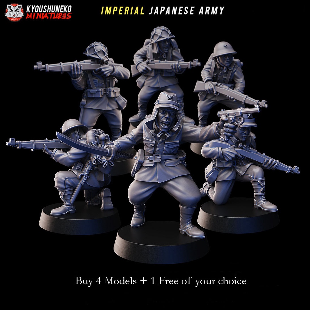 Japanese WWII Special Unit Warhammer Tabletop Miniatures 3d Printed