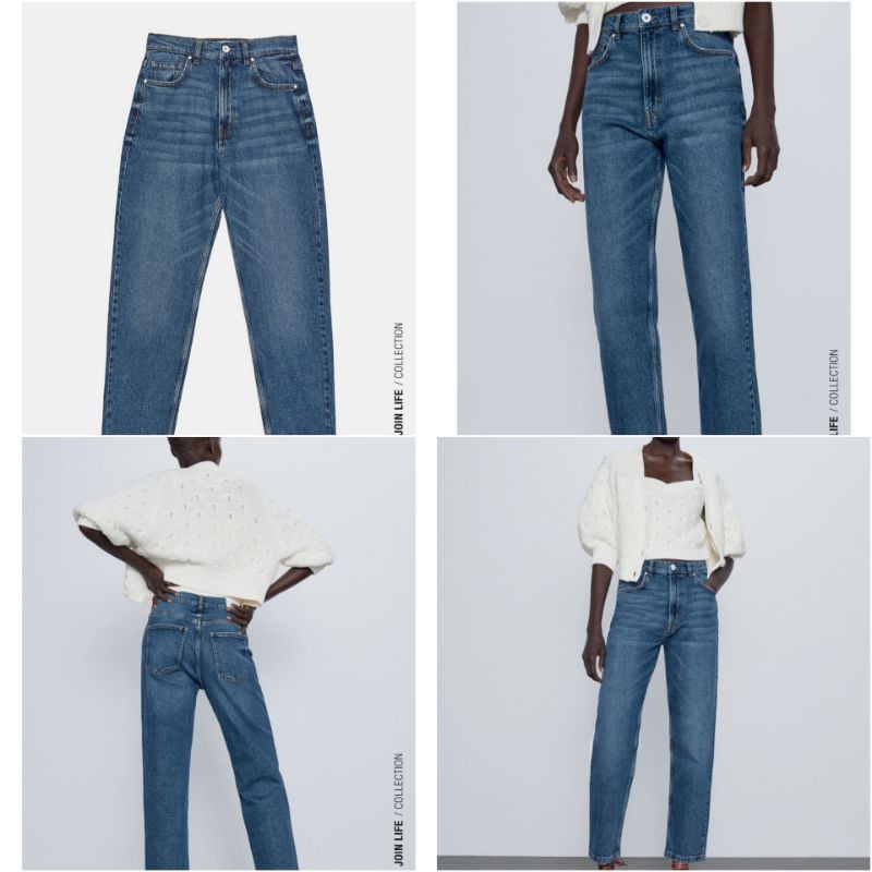 Zara Mom Fit High Waist Jeans (Plus Size) Shopee Philippines