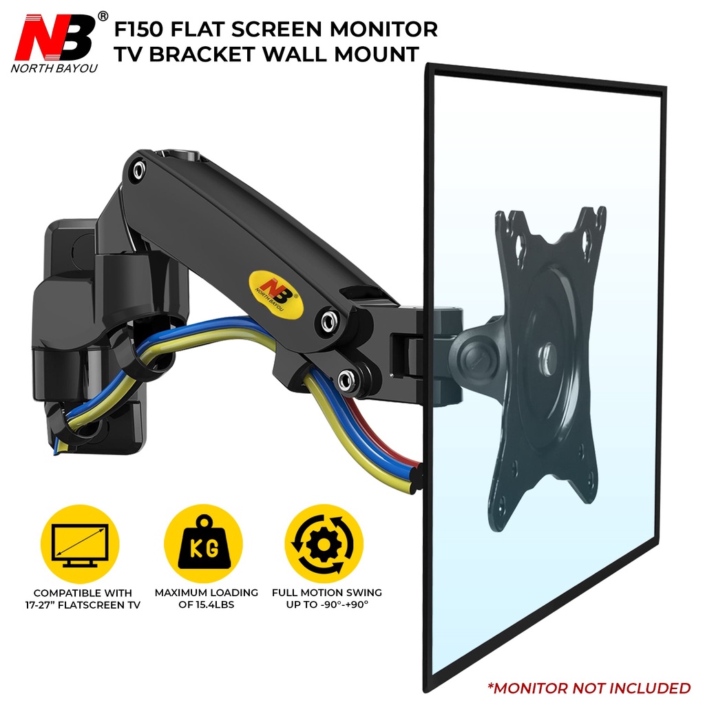 North Bayou NB F150 TV Monitor Wall Mount Bracket Full Motion