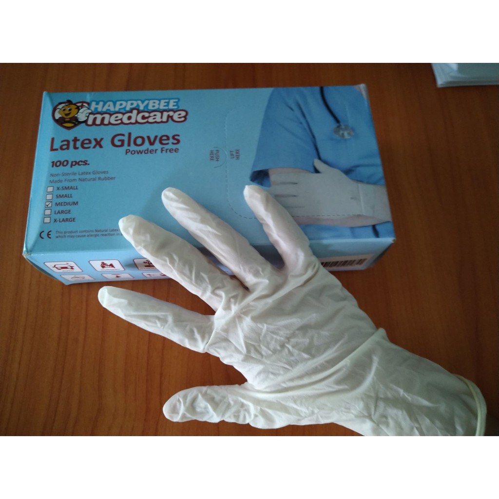 Surgical Latex Gloves HappyBee Medcare (Medium and Large) 100Pcs