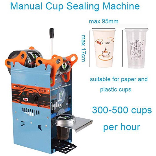 Verly 802F Heavy Duty Manual Cup Sealer Cup Sealing Machine Coffee Boba