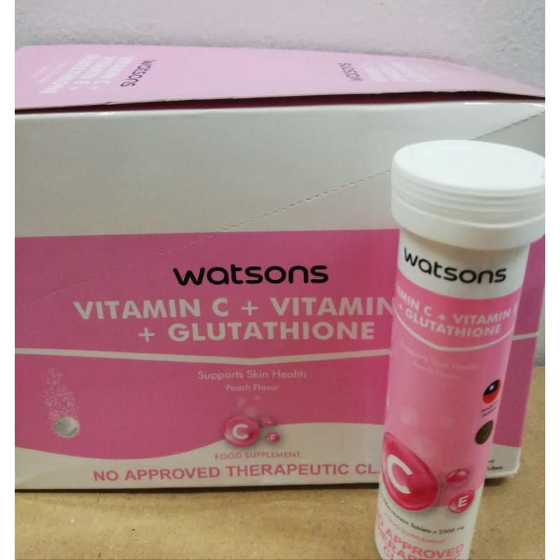 Watsons VitC+Vit E+Glutathione effervescent tab(per tube) Shopee