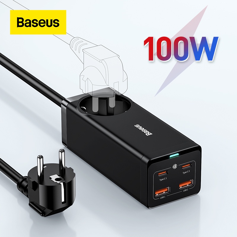 Baseus 100W GaN3 Pro Desktop Charger Power Strip Patchboard PD QC Fast