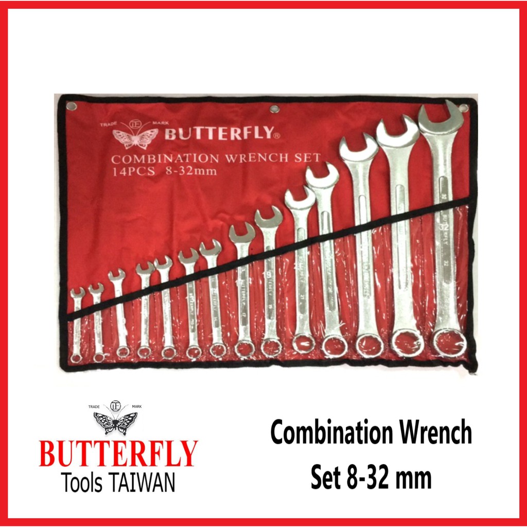 Butterfly Combination Wrench Set 832 mm Drop Shopee Philippines