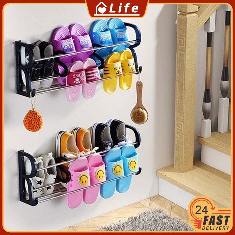 Wall Mounted Hanging Shoe Storage Rack Organizer Shopee Philippines