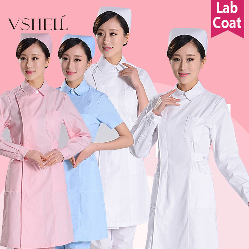 VSHELL Scrub Suit Lab Coat Doctor Long Sleeve White Coat Doctor Service