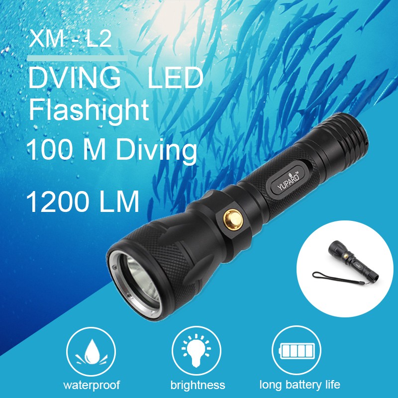 Yupard 1200LM Scuba Diving Light 100 Meter L2 Waterproof Underwater LED