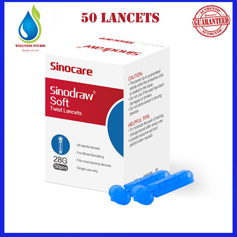 SINOCARE Sinodraw Soft Twist Lancets 28G (50pcs) Shopee Philippines
