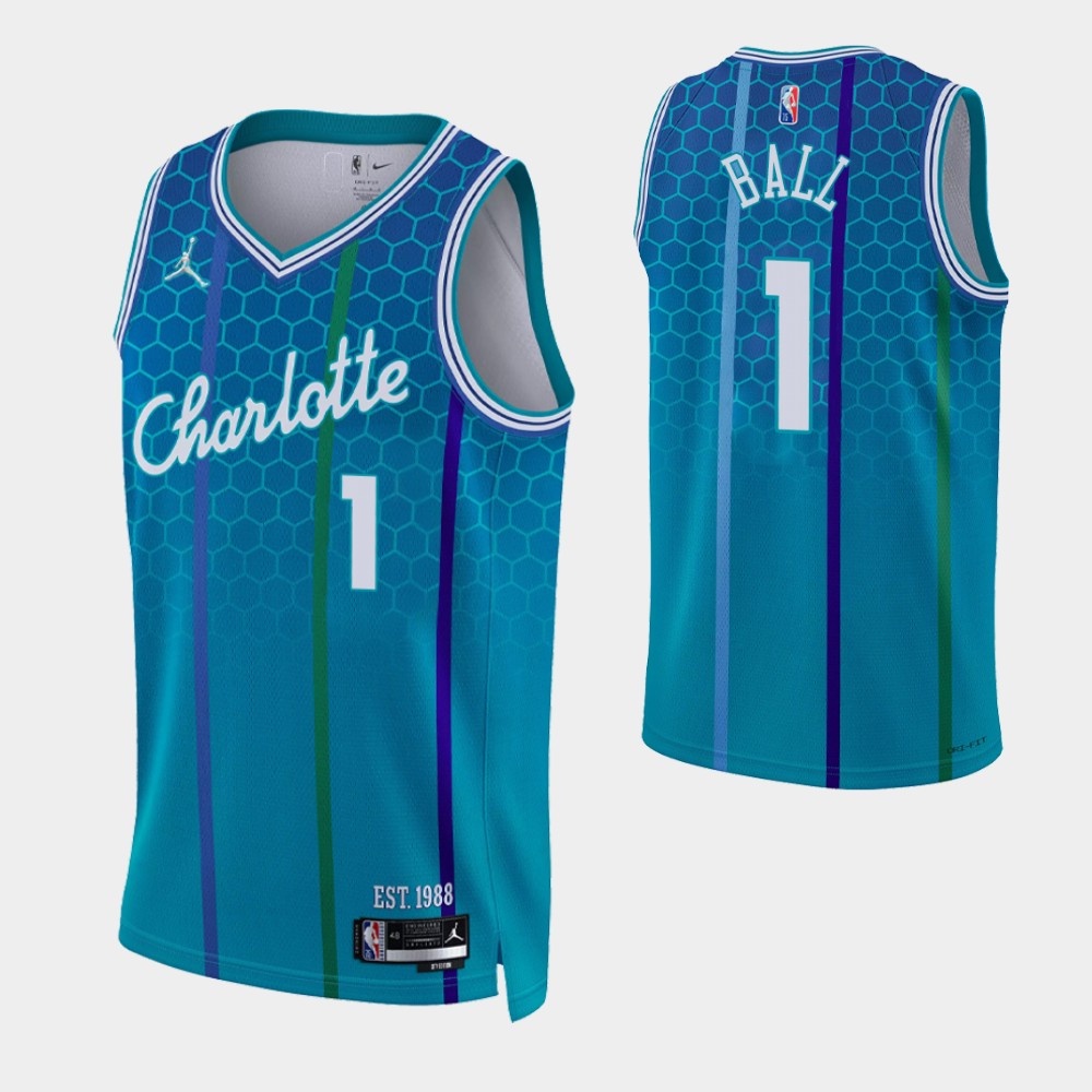 Charlotte 1 LaMelo Ball 202223 City Edition Blue Jersey