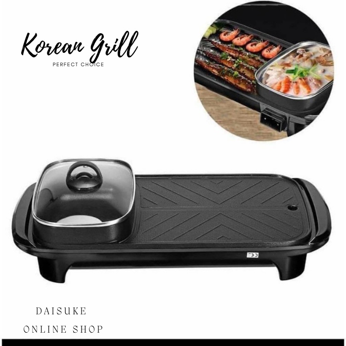 2 IN 1 Korean Style Multifunctional ELECTRIC Barbeque BBQ GRILL Electric BBQ Griddle Chafing