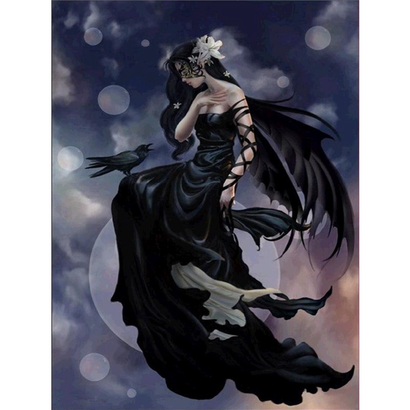 Diamond Embroidery Round full 5D Diamond Painting Raven Beauty Pattern