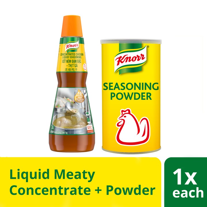 Knorr Concentrated Chicken Liquid Seasoning + Chicken Powder Bundle