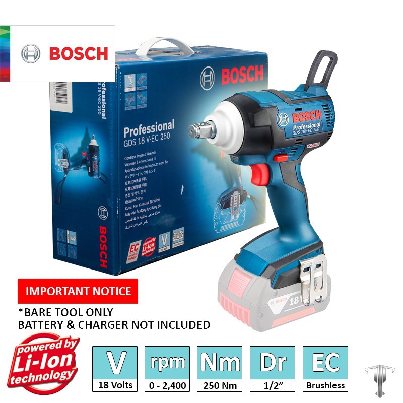 Bosch GDS 18V EC 250 Professional 18 V Brushless Cordless Impact Wrench