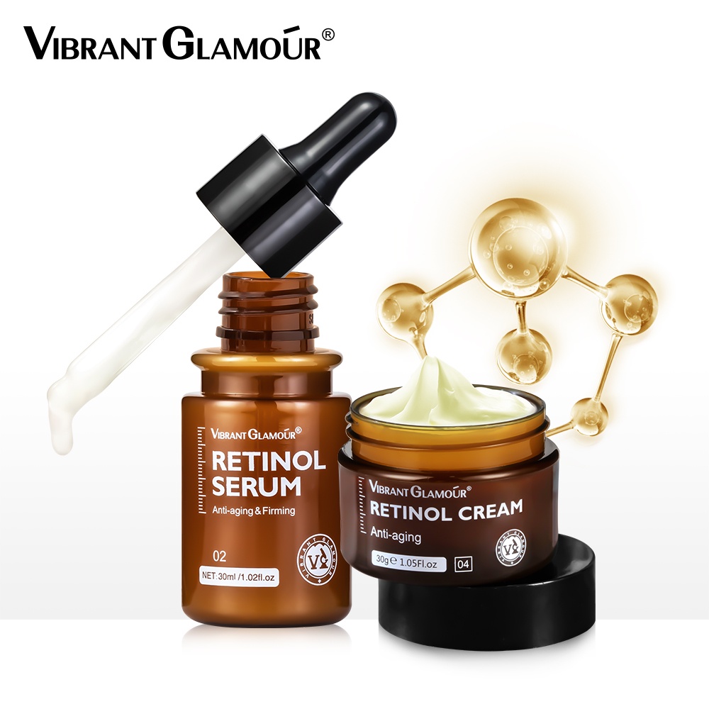 VIBRANT GLAMOUR FDA Retinol Set Face Cream+Facial Serum VA Anti Aging