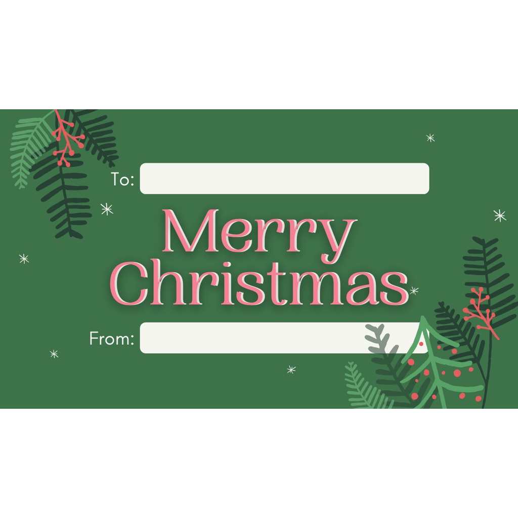 Personalized Gift Tag in Green Christmas Design Shopee Philippines