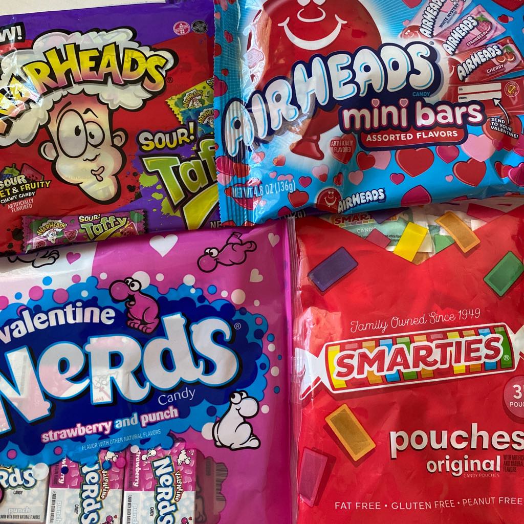 Sour Punch Warheads Smarties Nerds Airheads and Nickelodeon Sponge Bob
