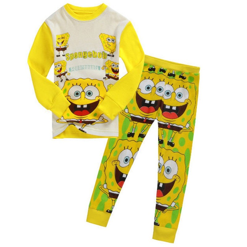SpongeBob SquarePants Pajamas Boys Kids Cotton Clothes BU435 Shopee